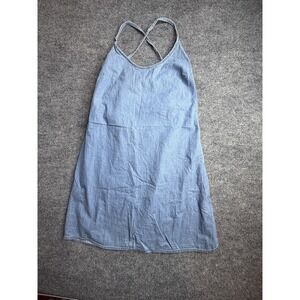 ASOS Womens Blue Mini Dress Lightweight Denim Tide Up Backless Jean Sz 6